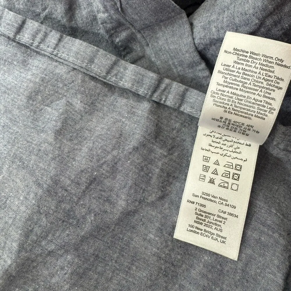 Pottery Barn PB Teen Organic Chambray Sheet Set Blue XL Twin Top & Bottom READ